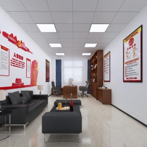 现代经理办公室3D模型下载